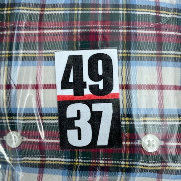 Lands End Mens Sail Rigger Oxford Plaid Shirt XXL Traditional Fit 4937 - Picture 7 of 8